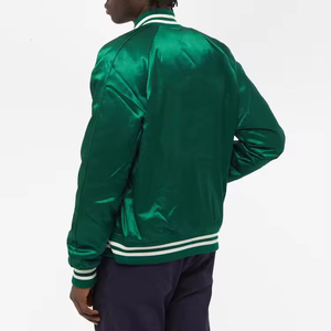 Chaquetas Varsity de Satén con Logotipo Personalizado al por Mayor, Chaqueta Casual de Lona con Cuello Alto y Manga Larga, Diseño Personalizado - Product Image 5