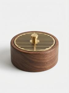 Brûleur d'encens en bois, diffuseur d'aromathérapie en laiton, porte-encens Feng Shui, désodorisant de bureau - Product Image 6