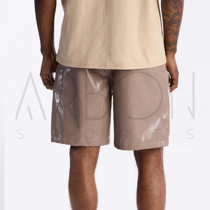 Shorts en cuir pour hommes de haute qualité, style streetwear décontracté, mode estivale, coupe confortable, logo personnalisé, fournisseur OEM ODM - Product Image 4