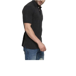 Camiseta de Hombre para Verano, Manga Corta, Diseño Sólido con Estampado de Líneas Cruzadas, Algodón, Personalizable - Product Image 3