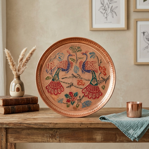 Ensemble de thali en cuivre fait main pour la Pooja, assiette traditionnelle pour la Puja, cadeau pour le festival Diwali, thali Aarti, décoration pour le temple à domicile, vente en gros - Product Image 2