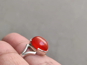 Carnelian Gemstone Midi <b>Ring</b> 925 <b>Silver</b> Handmade <b>Statement</b> Carnelian <b>Ring</b> for Women Girls Christmas Birthday Anniversary <b>Ring</b> - Product Image 3