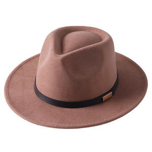 Sombrero Panamá de ala ancha estilo retro para mujer, con hebilla de cinturón, sombrero Fedora de lana, fabricante de primera calidad en Pakistán. - Product Image 4