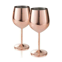 Verres à Martini en Acier Inoxydable Plaqué Cuivre, Verres à Bière Métalliques, Verres à Vin Rouge Écologiques, Classiques pour Mariages, Fêtes de Noël, Articles de Bar