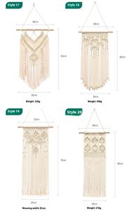 พรมแขวนผนังผ้าคอตตอนสีขาวของขวัญตกแต่งบ้านโบฮีเมียน - Product Image 5