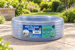 สายยางรดน้ำสวนใส KARYON PVC PYR ขนาด 22 มม. ยาว 30 ม. แบบยืดหยุ่น พร้อมที่ยึดติดผนังและรอกเก็บสาย - Product Image 1