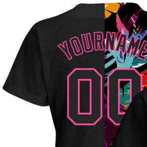 <b>Men</b> Black Pink 3D Pattern Baseball Jersey Button Front Team <b>Shirt</b> Performance Athletic Practice Game Uniform Lightweight Wear - Product Image 5