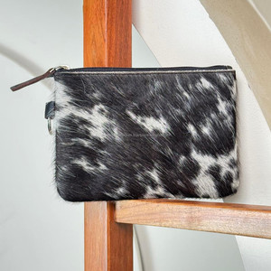 กระเป๋าสตางค์แบบมีซิปสำหรับผู้หญิงกระเป๋าสตางค์หนังวัวขนาดเล็กหนังแท้มีขน2025 - Product Image 5