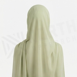 Hiyab de Chifón de Color Sólido para Mujer, Transpirable, para Uso Diario, Pañuelo Étnico - Product Image 2