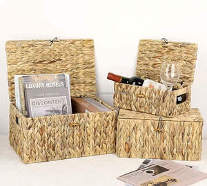 Meilleure vente de panier en jacinthe d'eau naturelle avec poignée, nouvel organisateur écologique fait à la main pour la cuisine ou le linge du Vietnam - Product Image 6