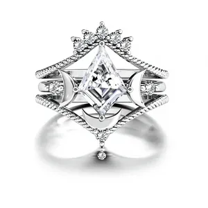 Kite Shaped Moissanite Engagement Ring 14k Gold 925 Sterling Silver Luxury Wedding Promise Anniversary Bridal Ring Elegant <b>Gift</b> - Product Image 1
