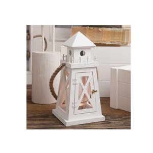 Lanterne à bougie en verre et bois avec poignée en corde, accessoire décoratif vintage pour la maison, le mariage et le jardin - Product Image 5
