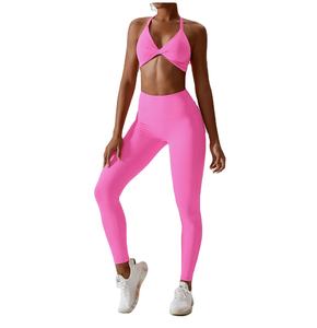 Conjuntos de Ropa Deportiva para Mujer con Logotipo Personalizado, Dos Piezas, Top con Cierre y Leggings de Cintura Alta, Manga Larga - Product Image 1