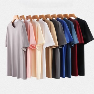 Camiseta de Hombre 100% Algodón de Alta Calidad, Fabricada en Bangladesh, Corte Holgado, Manga Corta, Cuello Redondo, Color Sólido, Transpirable, Informal - Product Image 1