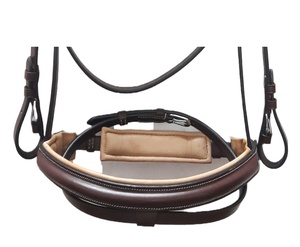 Bride en cuir de cheval de qualité supérieure avec bandeau en strass et large muserolle, bride noire pour l'équitation à prix abordable - Product Image 5