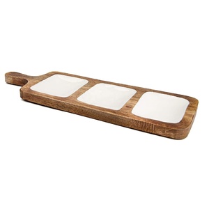 Plateau en bois émaillé personnalisé, durable et éco-responsable, pour 4 personnes, centre de table moderne de style ferme, vaisselle - Product Image 6