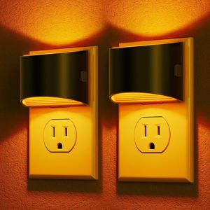 Confezione da 2 luci notturne a LED con sensore crepuscolare, da collegare alla presa a muro, 3 livelli di luminosità regolabili, luce notturna plug-in - Product Image 1