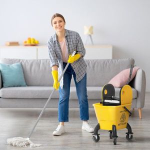 Carrello Porta Secchio per Pulizie Professionali con Secchio Chiuso Rinforzato per Hotel e Ristoranti - Product Image 6