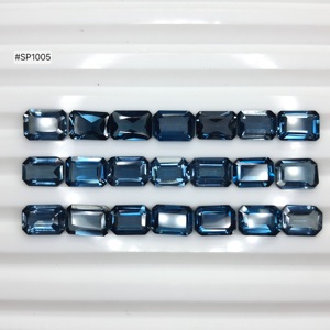 Topaze bleue de Londres de qualité supérieure, forme octogonale, pierres précieuses en vrac, couleur bleu profond, pierres assorties pour la fabrication de bijoux et de bagues. - Product Image 2