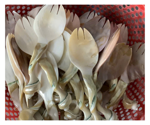 สปอร์คเปลือกหอยทำมือ รูปทรงธรรมชาติ ภาชนะรักษ์โลก ของตกแต่งบ้าน ธีมธรรมชาติ วัสดุจากเปลือกหอย - Product Image 1