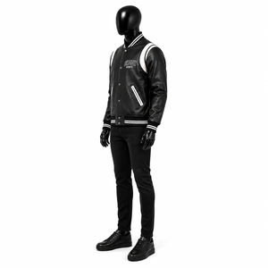 Chaqueta Varsity Personalizada de Alta Calidad para Hombre, Estilo Vintage, con Parches de Cuero PU, Chaqueta Bomber de Béisbol, Unisex, Ropa Urbana - Product Image 5