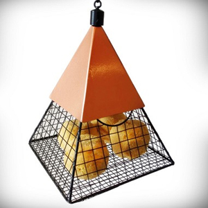 Geo Pyramid Suet Ball Feeder Metal Mesh Bird Feeder Outdoor <b>Garden</b> Hanging Feeder - Product Image 2