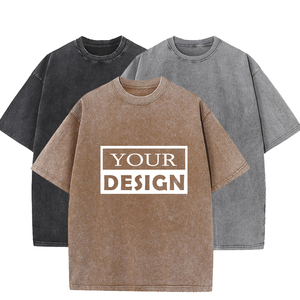 Camiseta Oversize Vintage de Fabricante, Lisa, sin Estampado, con Efecto Ácido, Personalizable con Logotipo, de Alta Calidad, Superventas - Product Image 4