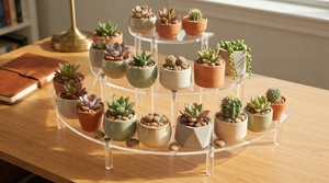 Transparent Acrylic Tiered Display Stand with Adjustable <b>Shelves</b>-Modern Retail Counter for Rack for Merchandise - Product Image 4