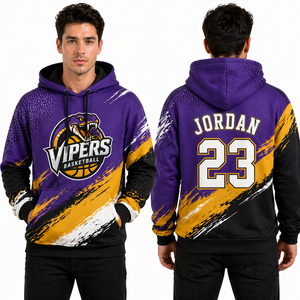 Sudadera con Capucha de Baloncesto Sublimada Premium para Hombre, Sudadera Deportiva Transpirable Personalizada para Equipos, Fabricante OEM - Product Image 1