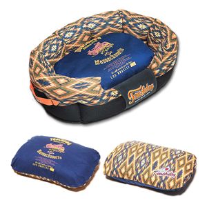 Vintage 70s Tribal Diamond Patterned Ultra Plush <b>Dog</b> <b>Bed</b> Rectangular Rounded Pet <b>Bed</b> - Product Image 4
