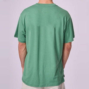 T-shirt athlétique pour homme à séchage rapide, anti-boulochage, délavé à l'acide, style streetwear, en toile unie, mélange polyester/coton, tricoté, respirant, décontracté - Product Image 2