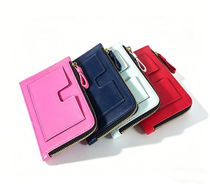 [สินค้าแนะนำ] กระเป๋าใส่บัตรหนังวัวแท้ Castello ดีไซน์มินิมอล ช่องซิป สีกรมท่า ฟ้าอ่อน ชมพู แดง - Product Image 5