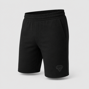 Shorts de survêtement noirs personnalisés pour hommes, en coton uni, avec cordon de serrage, en molleton, de haute qualité, pour le sport et la gym, vente en gros, OEM - Product Image 1