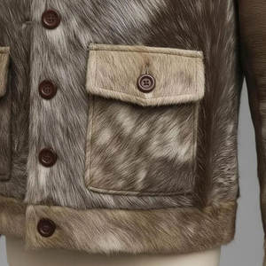 Chaqueta de cuero vacuno de alta tendencia para hombre, elegante y a la moda, hecha a mano, de cuero vacuno, para invierno, de Pakistán. - Product Image 4