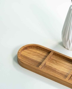 Bandeja de Madera Natural Hecha a Mano para Servir la Cena, Plato Rústico para Comida, Vajilla para Cocina, Restaurante y Mesa de Comedor - Product Image 4