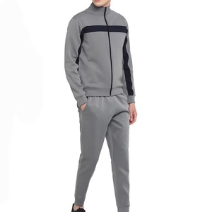 Chándal Deportivo para Hombre en Color Gris con Bloques de Color, Cierre de Cremallera, Transpirable, para Otoño, Corte Regular, con Bolsillos Laterales - Product Image 4