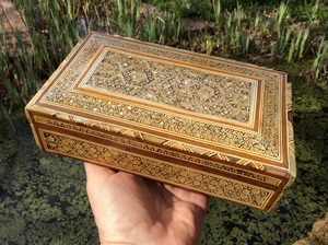 Caja de Regalo con Incrustaciones de Hueso de la Mejor Calidad, con Patrón de Mosaico Hecho a Mano, Empaque Elegante y de Lujo para Joyería, Regalos de Boda - Product Image 4
