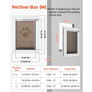 Porte pour chien résistante aux intempéries, taille moyenne, avec double fermeture magnétique, cadre métallique pour usage intérieur et extérieur - Product Image 5