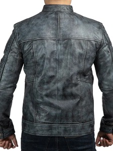 <b>Mens</b> Shooter Distressed <b>Leather</b> <b>Jacket</b> - Product Image 3
