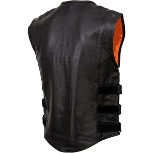 Chaleco de Cuero Genuino Samroz Sports para Hombre, Cuello en V, Cierre de Cremallera, Transpirable, Ajuste Personalizado, Ropa Exterior Informal - Product Image 2