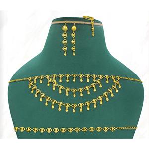 Jewelry Supplies <b>Women</b> Indian <b>Jewellery</b> Rhodium Plated Dubai Bridal Wedding Jewelry <b>Set</b> Wholesale Copper Dubai Earrings - Product Image 3