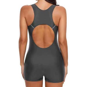 Women's Color Block One Piece <b>Boyleg</b> <b>Swimsuit</b> Athletic Racing Swimwear Quick Dry Stretch Training Bathing Suit - Product Image 6