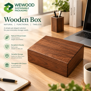 Caja de Almacenamiento de Madera Maciza Personalizada OEM con Acabado Premium |   WEWOOD Empaque Sostenible - Product Image 5