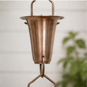 Chaîne de pluie décorative en cuivre pour gouttière, déversoir extérieur, drainage des eaux de pluie, fontaine suspendue pour jardin - Product Image 5