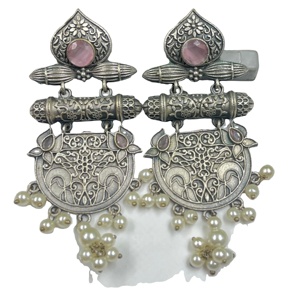 ต่างหูห้อยระย้าแบบโบฮีเมียนสีเงินแนวโบราณสำหรับเป็นของขวัญสำหรับผู้หญิง - Product Image 2