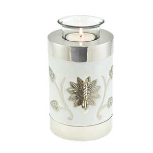 Urna Funeraria de Metal Azul con Verde y Árbol Plateado Grabado, para Guardar Cenizas, Estilo Moderno - Product Image 5