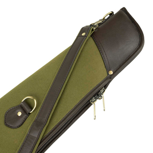 Estuche táctico premium de lona para accesorios de tiro con acolchado de forro polar y ribete de cuero, bolsa de transporte con forma de mira telescópica para equipo de campo. - Product Image 4
