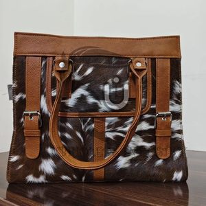Bolso Tote de Cuero Vacuno Vintage con Correas y Hebillas Marrones, Resistente al Agua para Todas las Temporadas - Product Image 5