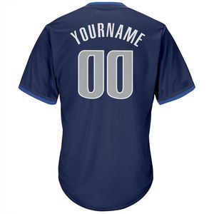 Maillot de baseball personnalisé bleu marine à col en V pour homme, manches courtes, nom de l'équipe sublimé, maille polyester, vêtement respirant et anti-humidité - Product Image 6