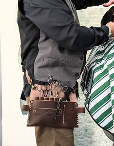 Étui de protection pour ciseaux de barbier en cuir de vachette robuste, organiseur d'outils, anti-odeur, LBSH-0016 - Product Image 4